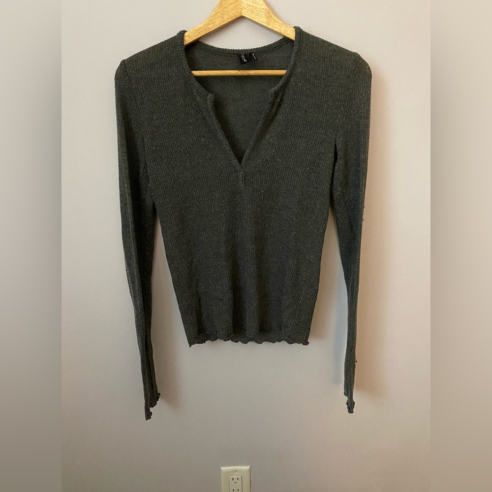 Grey knit long sleeve